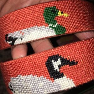 Tucker Blair Needlepoint Duck Mallard Belt Sz.32